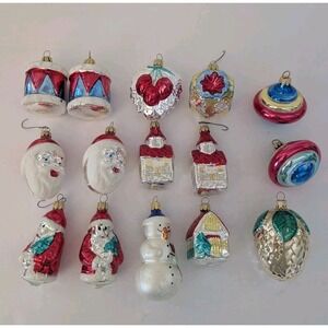 VTG Mercury Glass Ornaments Lot 15 West Germany Christmas Reflector Indent Mica